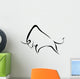 Silhouette strong wild bull. Wall Decal