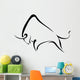 Silhouette strong wild bull. Wall Decal