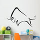 Silhouette strong wild bull. Wall Decal