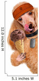 Dog With Ice Cream Over White Banners 