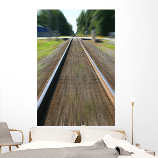 train making tracks Wall Mural