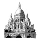 France, Paris: drawing of Le Sacre-coeur 