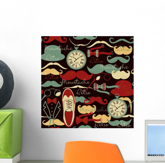 Retro vintage seamless pattern Wall Mural