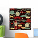 Retro vintage seamless pattern Wall Mural