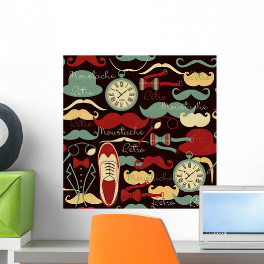 Retro vintage seamless pattern Wall Mural
