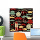 Retro vintage seamless pattern Wall Mural