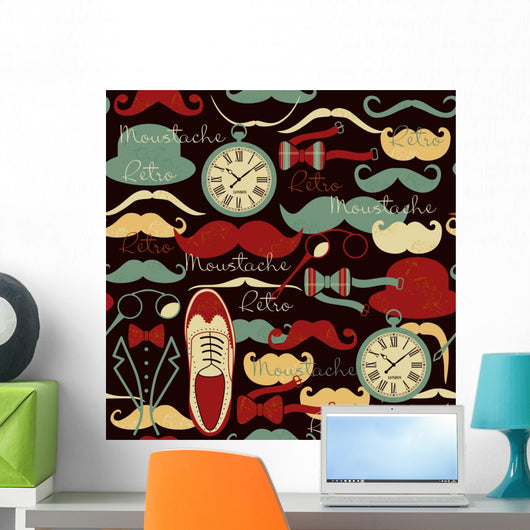 Retro vintage seamless pattern Wall Mural