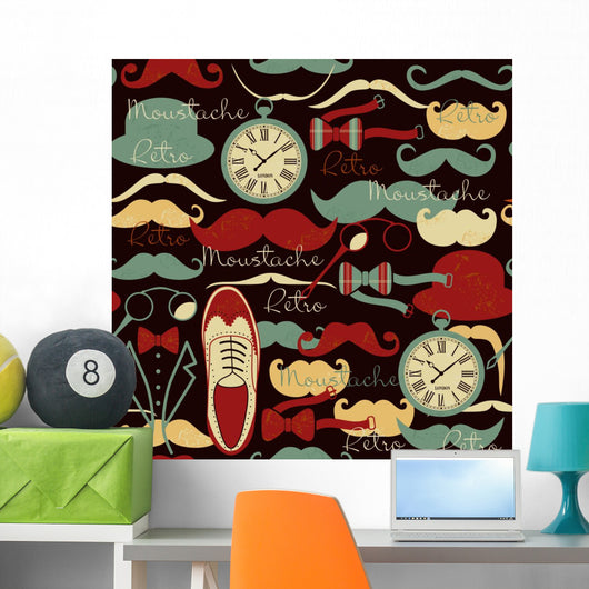 Retro vintage seamless pattern Wall Mural
