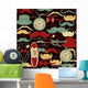 Retro vintage seamless pattern Wall Mural