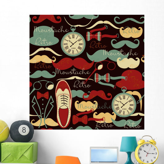 Retro vintage seamless pattern Wall Mural