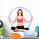 Woman Doing Exercises with Hula Hoop Isolated on White Wall Decal