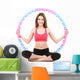 Woman Doing Exercises with Hula Hoop Isolated on White Wall Decal