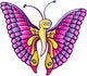 Colorful butterfly posing and smiling 