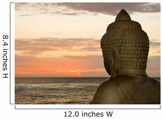 Buddha and sunset Wall Mural