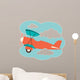 Illustration of a Biplane in the Clouds 