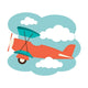 Illustration of a Biplane in the Clouds 