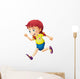 A young lady running Wall Decal