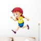 A young lady running Wall Decal