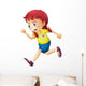 A young lady running Wall Decal