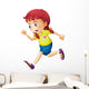 A young lady running Wall Decal