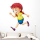 A young lady running Wall Decal
