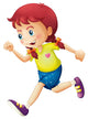 A young lady running Wall Decal