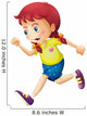 A young lady running Wall Decal