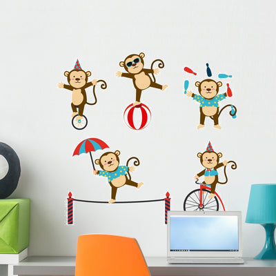 Circus Design Wall Decal shown on a wall