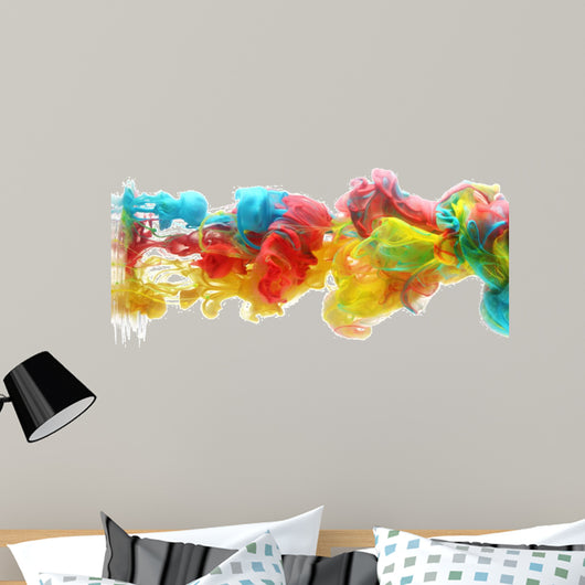 Colorful ink in water Wall Mural