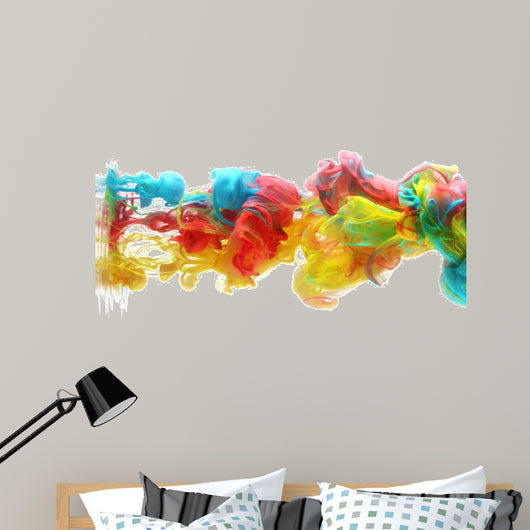 Colorful ink in water Wall Mural