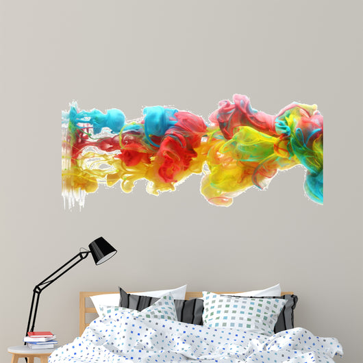 Colorful ink in water Wall Mural