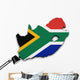 South Africa Flag Map Shape Wall Decal