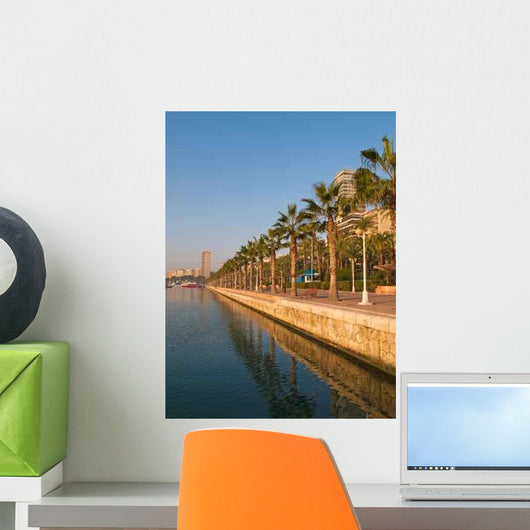 Beautiful Seafront with Palm Wall Decal
