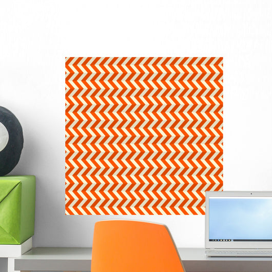 Seamless Abstract Red Toothed Wall Decal