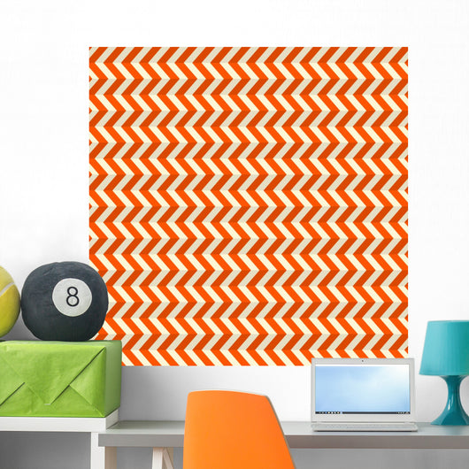 Seamless Abstract Red Toothed Wall Decal