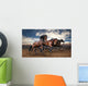 wild jump bay horses Wall Mural