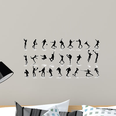 Sports shown on a wall