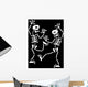 Couple Halloween Skeletons While Wall Decal