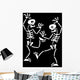 Couple Halloween Skeletons While Wall Decal