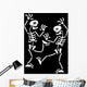 Couple Halloween Skeletons While Wall Decal