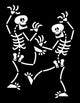 Couple Halloween Skeletons While Wall Decal