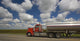 Blurred truck driving in Illinois. Wall Mural