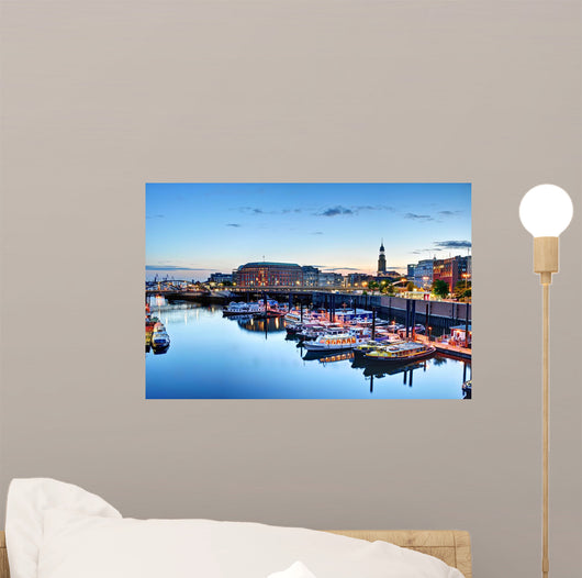 Sunset Port Hamburg Wall Mural