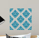 Ornate Blue Damask Style Wall Decal