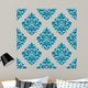 Ornate Blue Damask Style Wall Decal