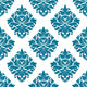 Ornate Blue Damask Style Wall Decal