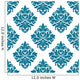 Ornate Blue Damask Style Wall Decal
