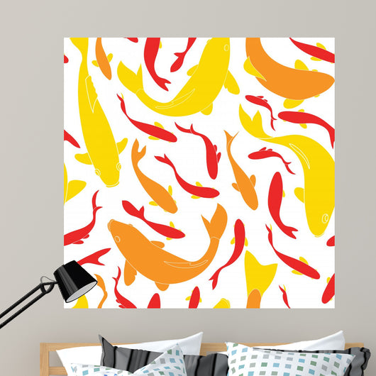 Fishes Seamless Pattern Wall Decal Design 2