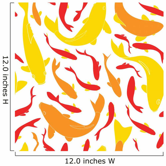Fishes Seamless Pattern Wall Decal Design 2