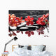 Branch Red Orchid With Zen Stones Reflection 